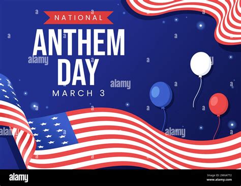 National Anthem Day on March 3 Illustration with United States of ...