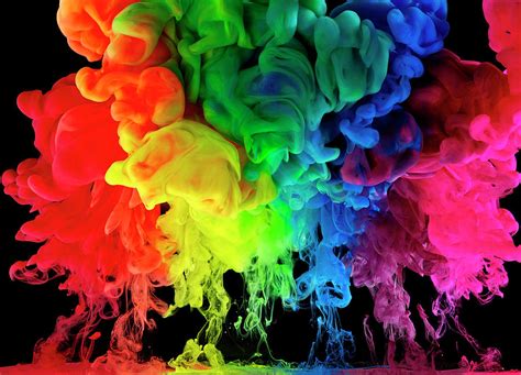 Rainbow Colored Ink, Paint In Water Photograph by Mark Mawson - Fine ...