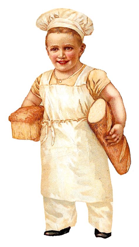 Antique Images: Free Bread Baking Clip Art Boy Baker Vintage Illustration Food Clip Art