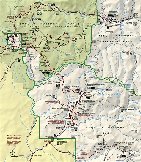 Sequoia And Kings Canyon National Park Map - Map Of Cape Cod Ma