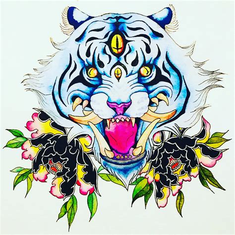 Blue Tiger, 8”x9”, watercolour and ink : r/Art