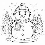 Descarga Página Para Colorear De Muñeco Nieve En invierno Coloring  sketch template