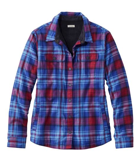 Women's Fleece-Lined Flannel Shirt, Snap-Front Plaid | Shirts & Button-Downs at L.L.Bean