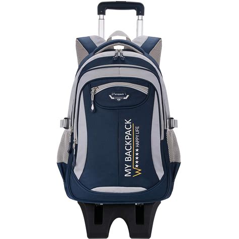 Rolling Backpack, Fanspack Rolling Backpack for Boys Roller Backpack W ...