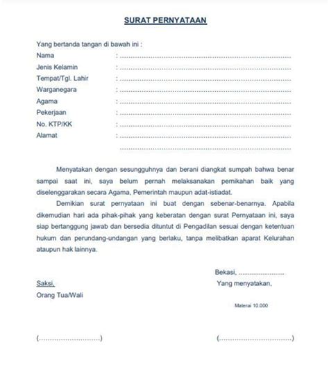 Contoh Surat Keterangan Belum Menikah Dari Orang Tua Kumpulan Contoh | Porn Sex Picture