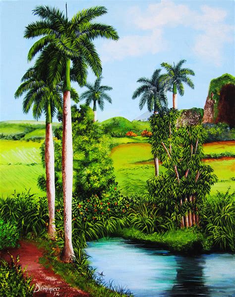 Typical country Cuban landscape Painting by Dominica Alcantara - Fine Art America