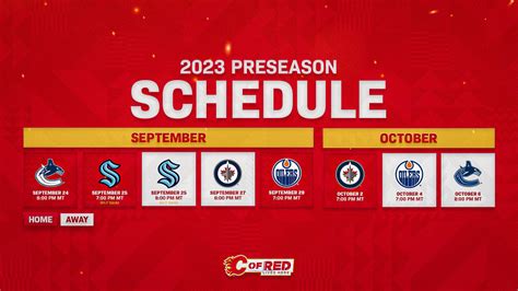 Flames announce 2023 preseason schedule | Calgary Flames