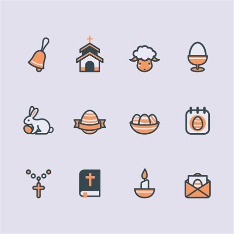 Set of Cute Easter Icon 2166255 Vector Art at Vecteezy