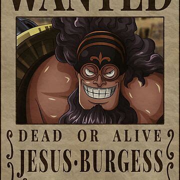 "One Piece Jesus Burgess Bounty Poster Anime Wanted" Poster for Sale by One Piece Bounty Poster ...