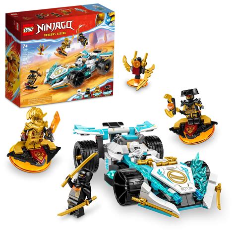 LEGO NINJAGO Zane’s Dragon Power Spinjitzu Race Car Building Toy Set, Features a Ninja Car, 2 ...