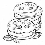 Chocolate Chip Cookie Coloring Page 33933 26825 sketch template