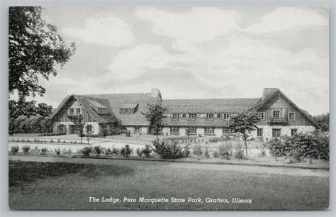 Hotel & Resort~The Lodge~Pere Marquette State Park~Grafton IL~Vintage Postcard | United States ...