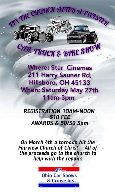 Fix the Church After a Tornado * Car, Truck and Bike Show , Star Cinemas Hillsboro Ohio, 27 May ...