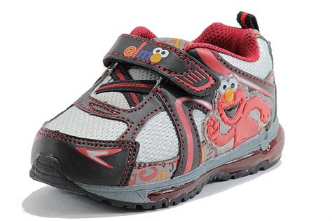 Sesame Street Toddler Boy's Elmo Black/Red Sneakers Light Up Shoes ...