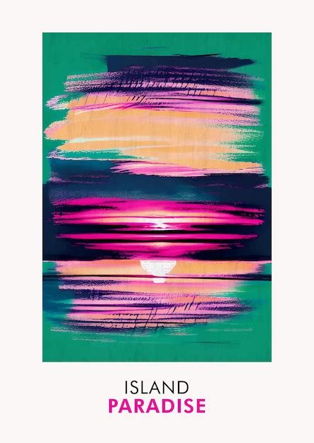 Premium Photo | Tropical paradise island abstract printable poster art