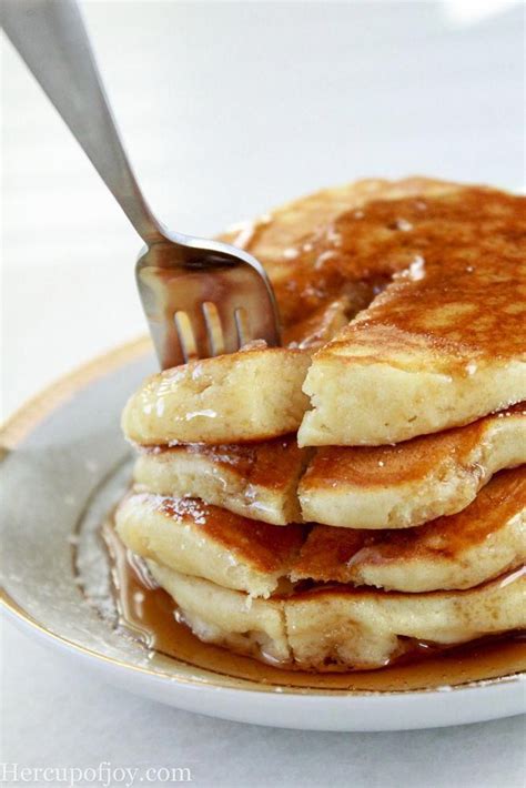Simple Fluffy Sour Cream Pancakes - Her Cup of Joy | Recipe | Sour cream pancakes, Savoury cake ...