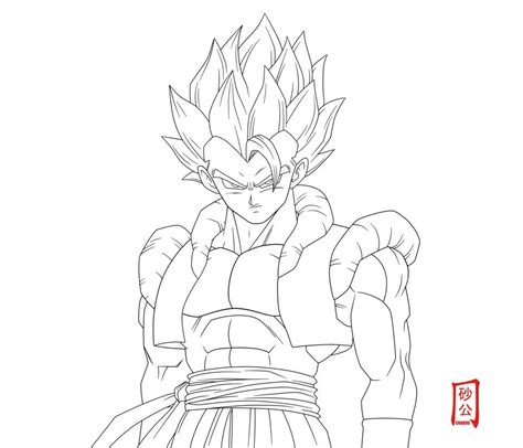 Gogeta Appears Lineart by SnaKou | Dragon ball, Anime, Coloring pages