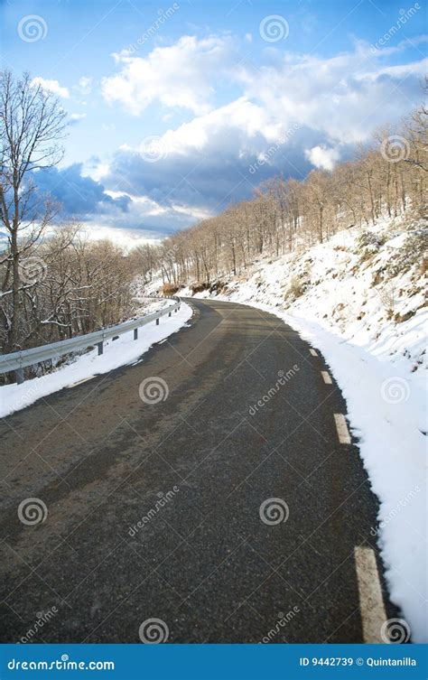 Clean snow road stock image. Image of travel, cold, snow - 9442739