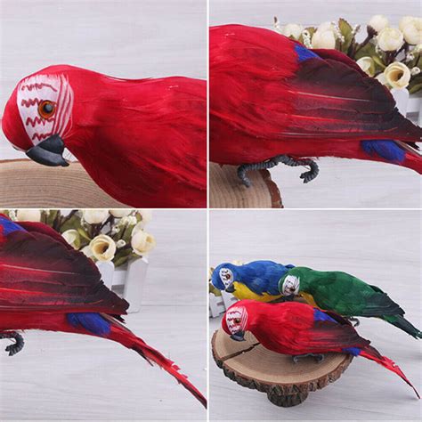 Fake Parrot Ornament Birds Imitation Animal Outdoor Garden Lawn Decor UK Stock | eBay