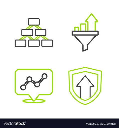 Set line financial growth graph chart infographic Vector Image