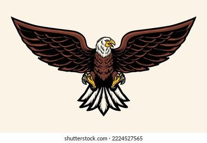 Flying Eagle Isolated On White Background Stock Vector (Royalty Free ...