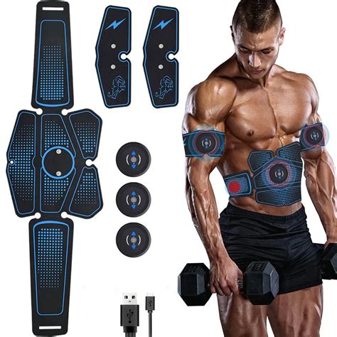 Abdominal Muscle Stimulator Trainer EMS Abs Fitness Equipment Training ...