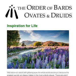 Order of Bards Ovates and Druids - Inspiration for Life - 19/7/16