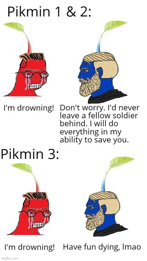 Why can't the blue pikmin do this in pikmin 3? - Imgflip