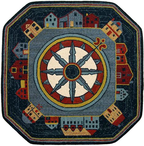 Lunenburg Compass revamped...... | Rug hooking, Hand hooked rugs, Carpet mat