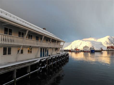 Honningsvag in Winter, Mageroya, Norway Stock Photo - Image of troms ...