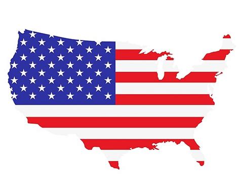 "American Flag USA Map Outline" Poster by frostyourlife | Redbubble