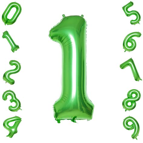 Green 1 Balloons,40 Inch Birthday Foil Balloon Party Decorations ...