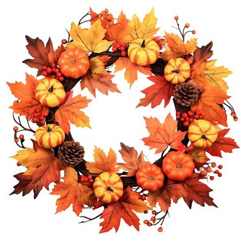 Premium AI Image | Watercolor Autumn fall wreath