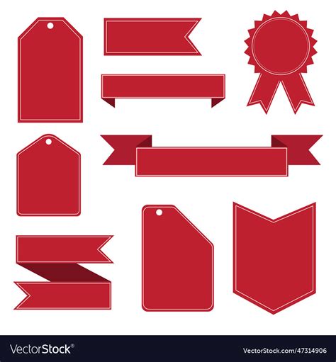 Red badges and labels template collection set Vector Image