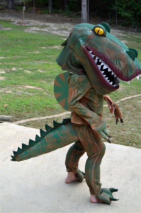 Dinosaur Costume - Handmade for Halloween - Honeysuckle Footprints | Dinosaur halloween costume ...