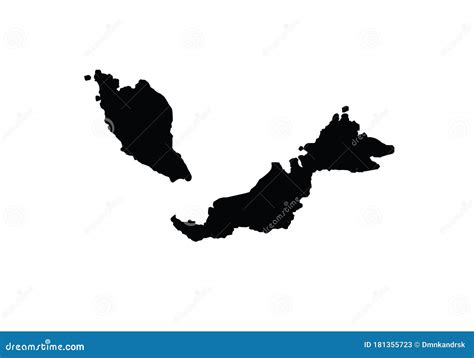 Malaysia Outline Map Country Stock Vector - Illustration of borders ...