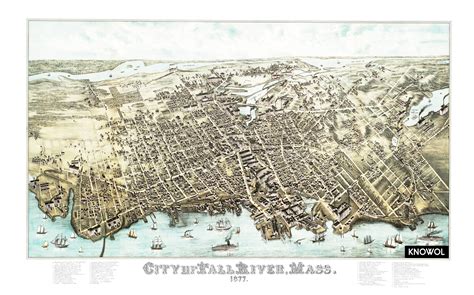 Amazing old map of Fall River, Massachusetts from 1877 - KNOWOL