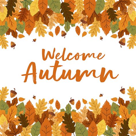 Welcome Autumn Vector Hd PNG Images, Welcome Autumn Floral Leaves ...