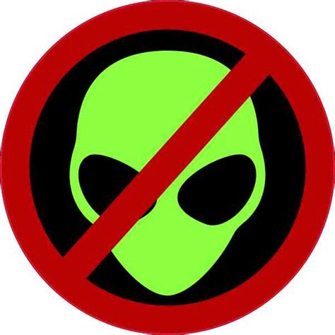 4in x 4in Green No Aliens Allowed Sticker Vinyl Bumper Decal Cup Stickers | StickerTalk®