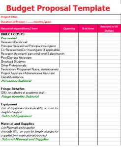 Budget Proposal Template | Free Word Templates