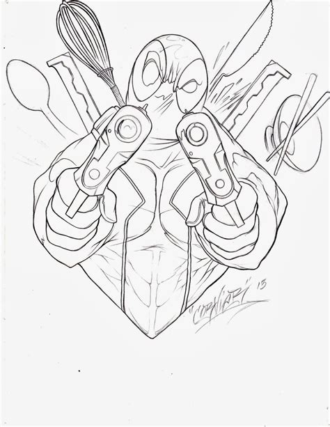 Top Deadpool Outline Images for Pinterest Tattoos | Deadpool tattoo ...