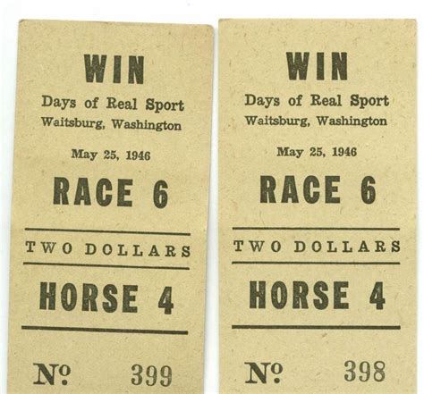 Horse Race Tickets Days of Real Sport Waitsburg Washington