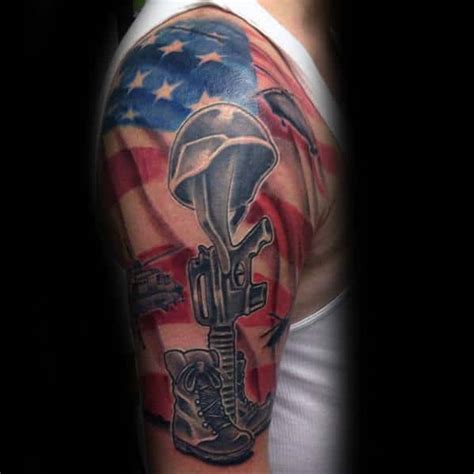 50 Fallen Soldier Tattoo Designs For Men - Memorial Ideas