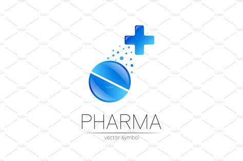 Pharmacy vector symbol with blue | Graphic Objects ~ Creative Market