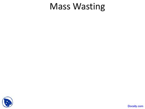 Mass Wasting - Environmental Engineering - Lecture Slides - Docsity