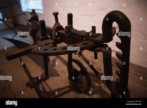 Parts of the interior of an old water mill Stock Photo - Alamy