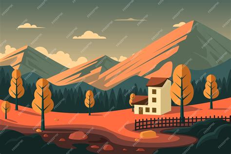 Premium Vector | Sunset Landscape premium vector illustration