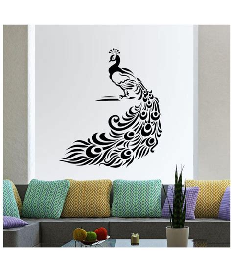 NewWayDecals Fantabulous Black Peacock PVC Black Wall Stickers - Buy NewWayDecals Fantabulous ...