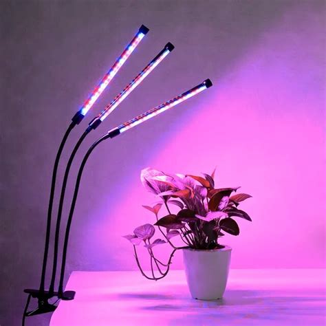 LED Grow Light 57 LEDs Full Spectrum Plants Growth Lamp with 360 Degree Adjustable 3 Pipes ...