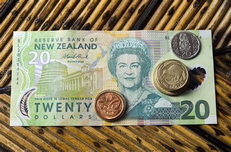 New Zealand Currency Dollar Notes and Coins Money — Stock Photo ...